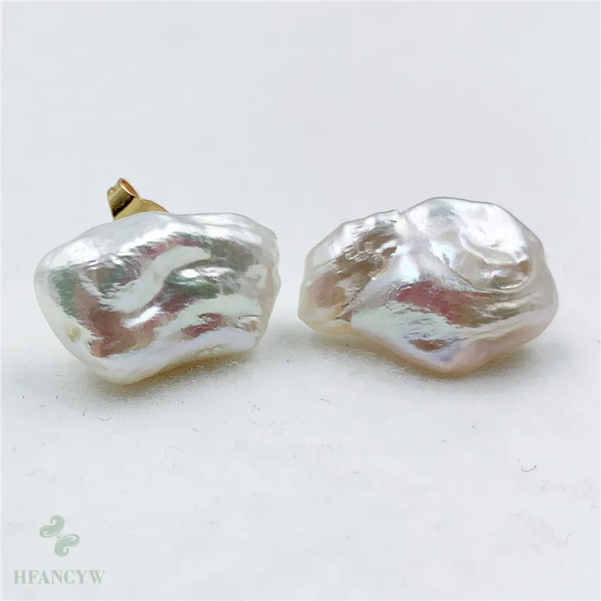 12x21 мм белый жемчуг в стиле барокко серьги-гвоздики Висячие естественный