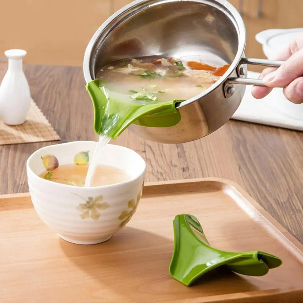 

Kitchen Gadget Tools Creative Anti-spill Silicone Soup Pour Spout And Bowls Deflector Pans S4S1 Soup On For Pots Slip Funne Y7K1