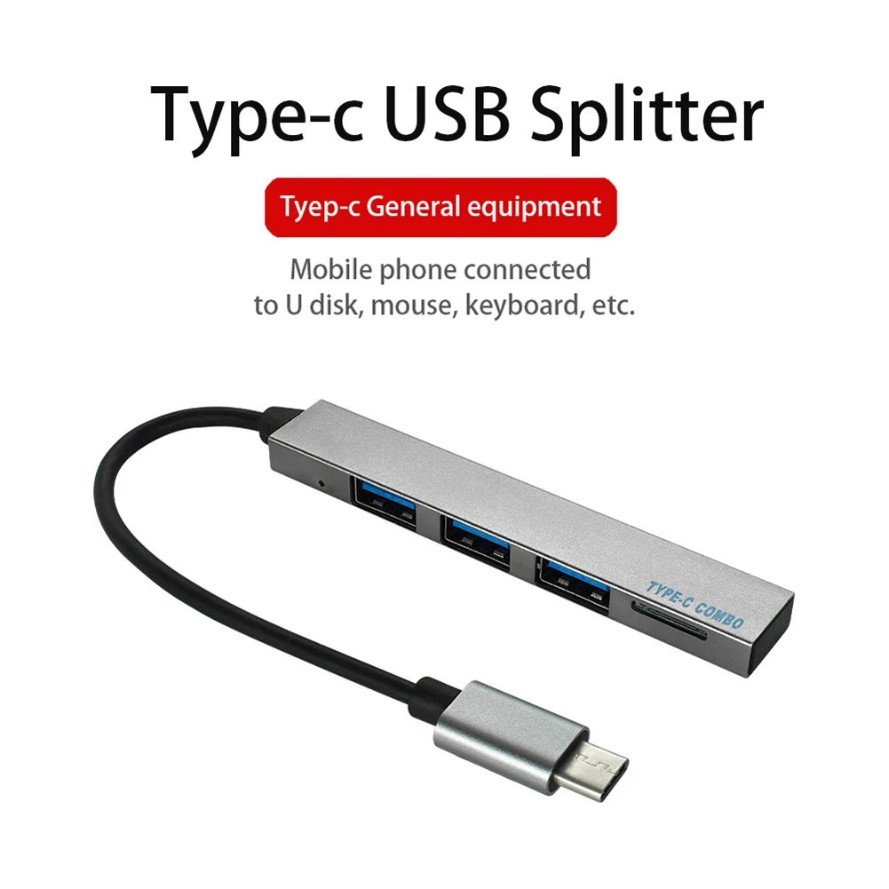 Тип C концентратор 4 USB в 2 0 порты 480 м сплиттер конвертер OTG Кабель адаптер для Macbook