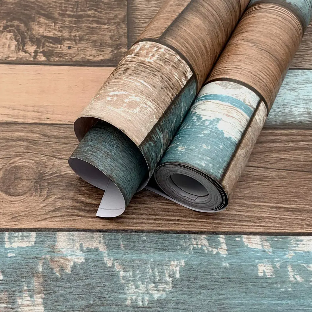 

LUCKYYJ Wood Wallpaper Peel and Stick Wallpaper Vinyl Self Adhesive Removable Decor Wall Paper Covering Vintage Wood Plank Film