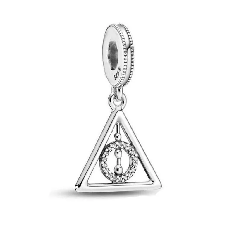 

Original 925 Sterling Silver Deathly Hallows Dangle Charm Beads Fit Pandora Bracelet Female Diy Jewelry