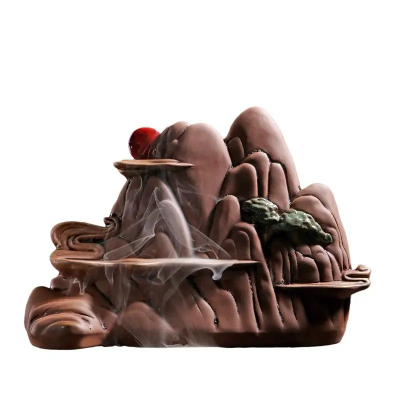 

Mountain Waterfall Incense Burner Ceramic Backflow Incense Burner Holder Buddha Censer Aroma Burner Quemador Decoration Burner