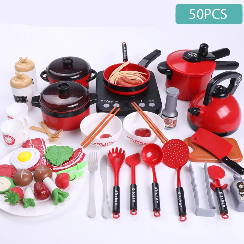 

Infant Shining Kitchen Set for Kids Kitchen Toy Baby Cooking Cook Model Infant Play House Kitchen Hot Pot Series Play Food Toys