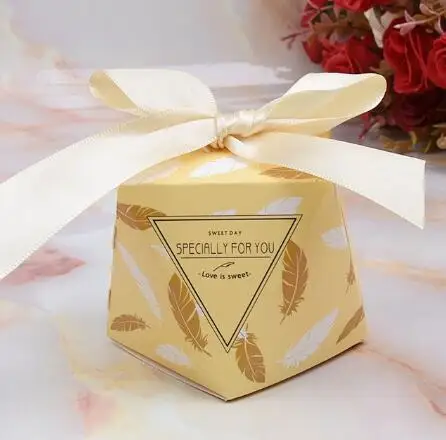 Подарочная коробка для конфет в форме бриллианта свадебной упаковки сладостей