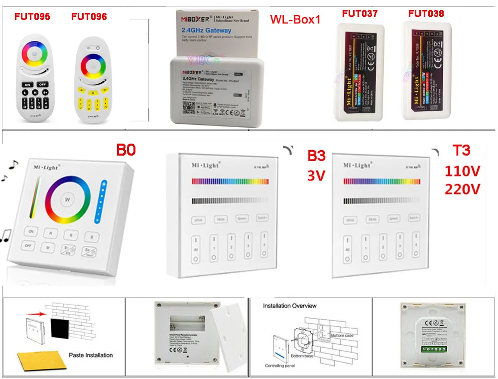 MiBOXER 2,4G 4-Zone RGB/RGBW Светодиодная лента Диммер Яркость смарт-панель WiFi iBox умный светильник контроллер WL-Box1