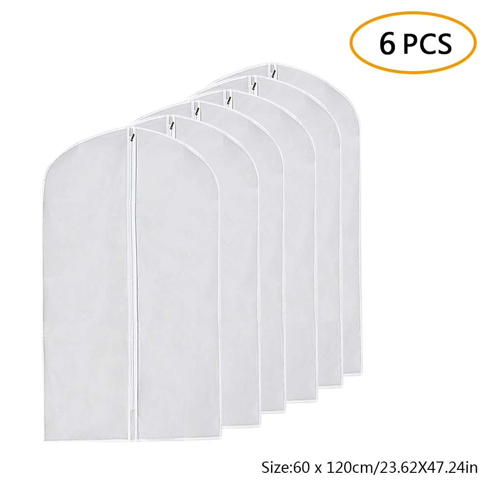 White 60x120cm Водонепроницаемая peva чехол для одежды платье костюм пальто защитный чехол путешествия пыленепроницаемый мешок органайзер для одежды пылезащитный чехол для одежды - Цвет: White 60x120cm