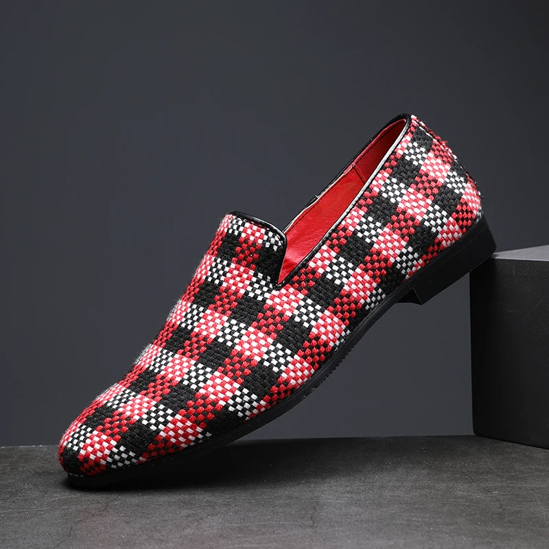 Туфли мужские кожаные без шнуровки модная классическая обувь для рождественской