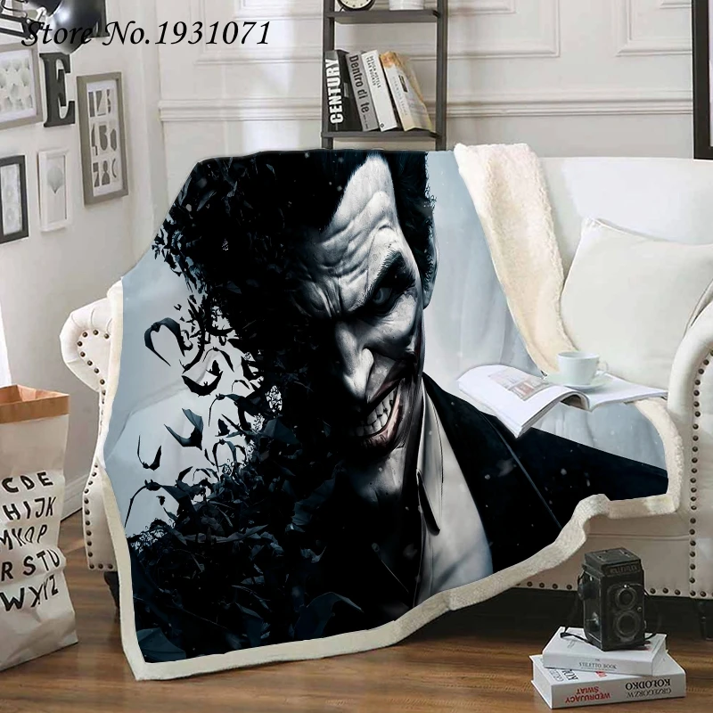 Флисовое одеяло The joker с 3D принтом для кровати толстое модное покрывало из шерпы