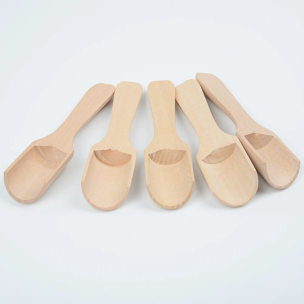 1/5 Штук Деревянная натуральная деревянная маленькая соль для специй сахар мед