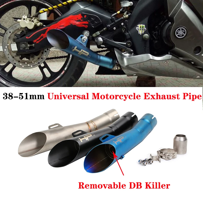 

38-51mm Universal motorcycle exhaust pipe Silencer muffler sports for R6 R3 R1 FZ6 CB600 MT07 MT-07 R 6 r6 ATV Dirt Pit Bike