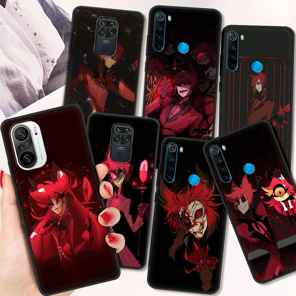 

Hazbin Hotels Alastor Fundas Shockproof Case For Redmi Note 10 9 9s 8 8T 7 Pro Black Soft Cover For Redmi 9A 9C 8 8A Shell Coque