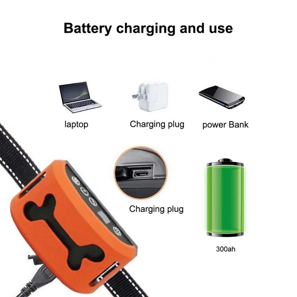 

Waterproof Pet Electric Dog Training Collar USB Rechargeable Dog Collar Bark Control Training Collar Anti-barking Device