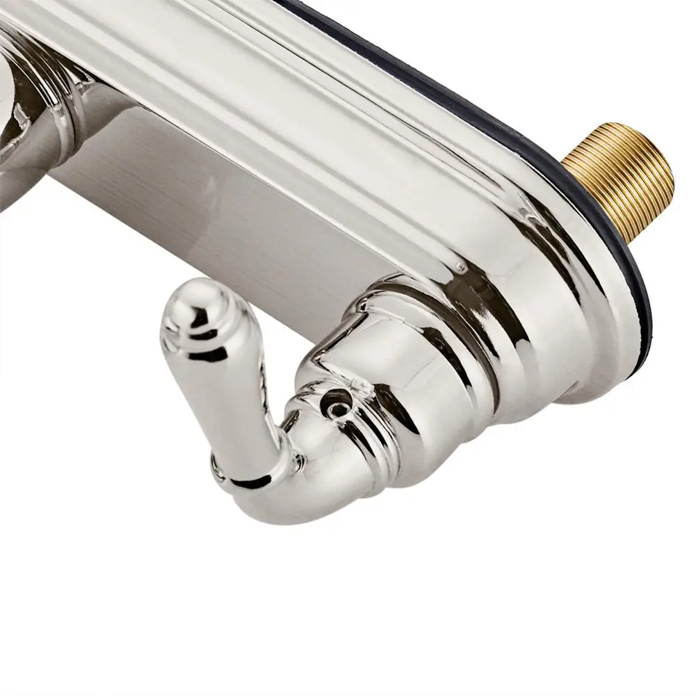 

Stainless Steel 2-handle Kitchen Fixed Faucet Dual Hole Home Sink Water Tap