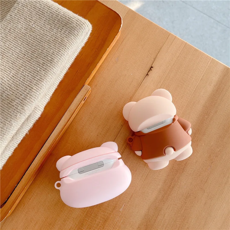 Чехол для Airpods чехол с милыми животными свинья/утка/Лев/тигр 1/2 мягкий силиконовый