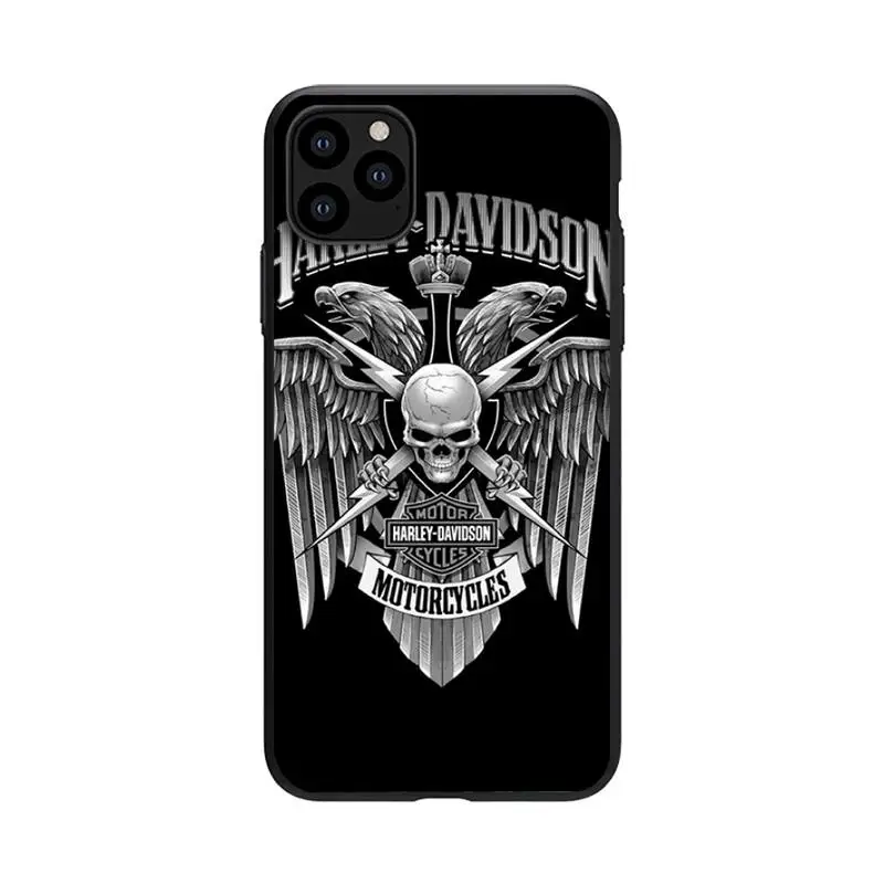 

Hoesjes Harley Motorcycle Davidson Phone Case For Black-Iphone 5s 6 6s 7 8 11 12 X Xs Xr Pro Plus Max Mini Fundas Cover