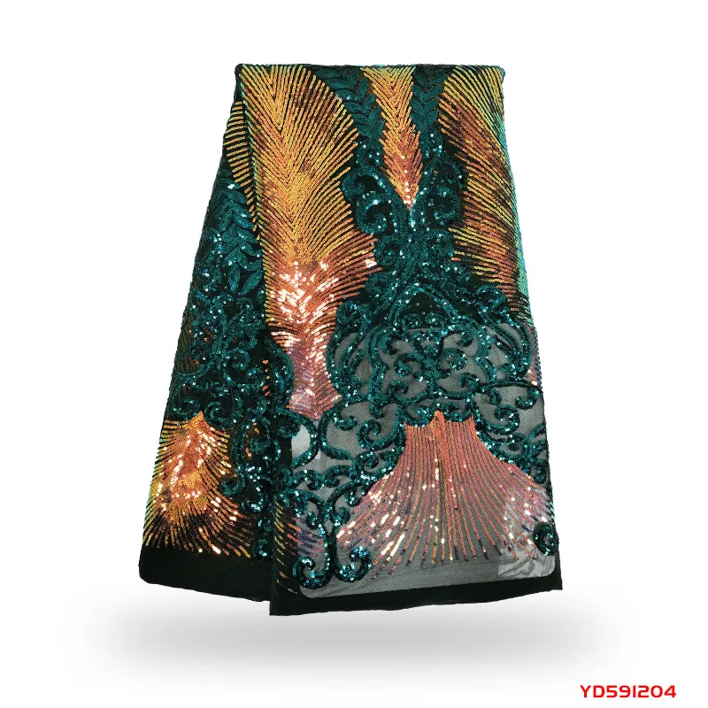 

Embroidery Sequins French Tulle Net Lace Clothes Diy Elastic Printed Fabric Nigerian Style f191204