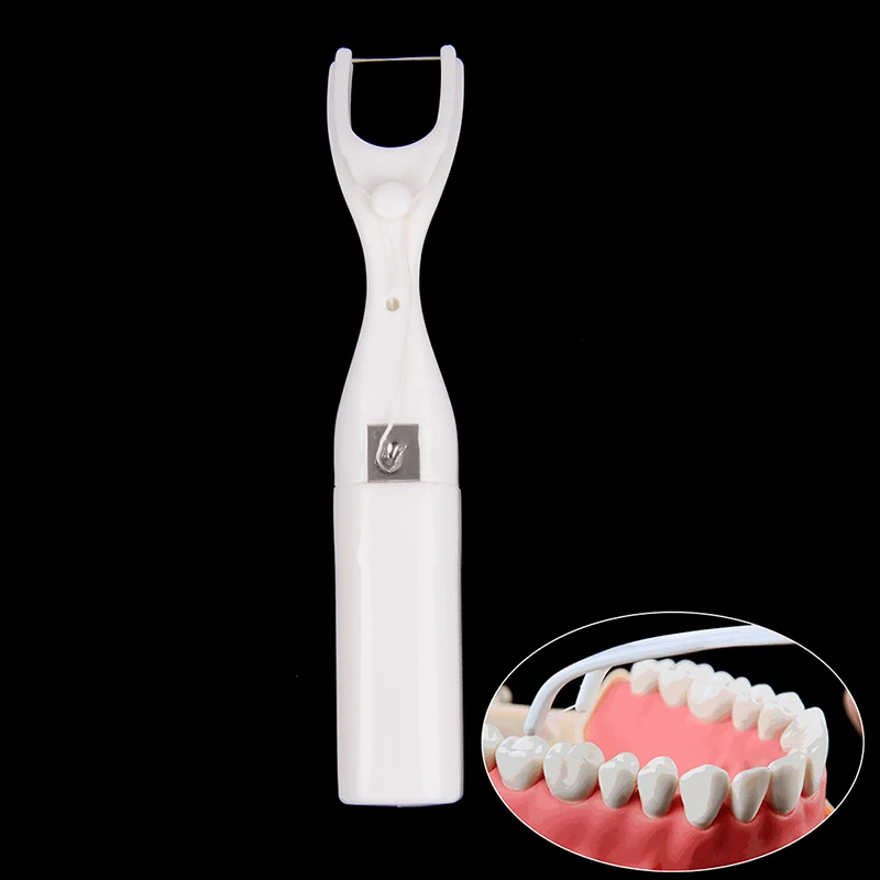 

50M Ultra Thin Flat Wire Micro Wax Mint Dental Flosser Reusable Dental Floss Holder Giftbox Interdental Cleaner