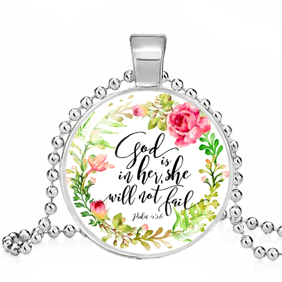 Новые Библейские стихи ожерелья Роза Библейская стихотворение Кулоны ожерелье