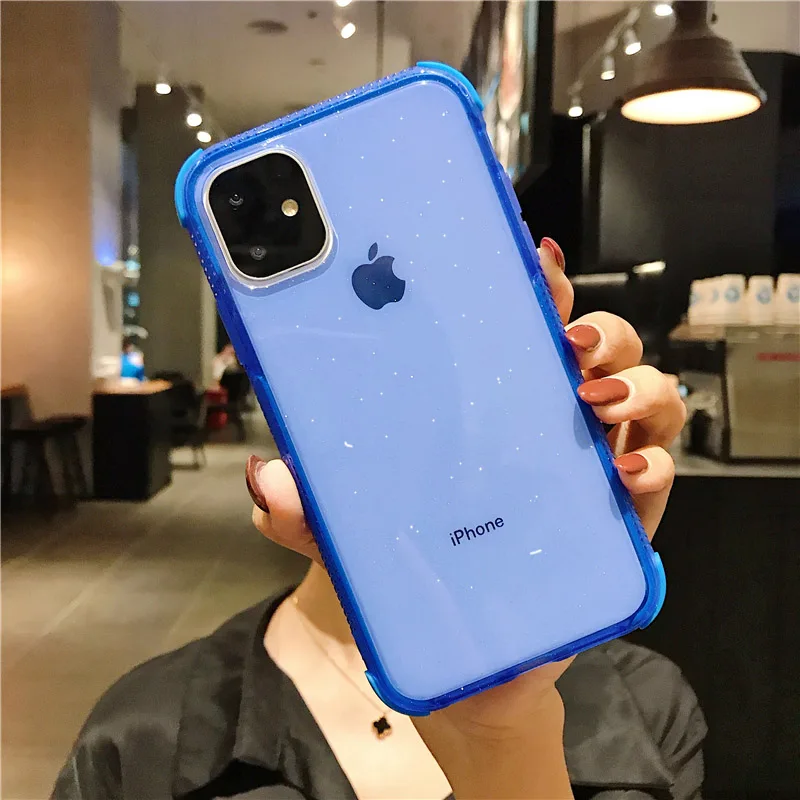 N1986N чехол для телефона для iPhone 11 11 Pro Max X XR XS Max 6 6s 7 8 Plus роскошный блестящий яркий противоударный прозрачный мягкий ТПУ - Цвет: blue