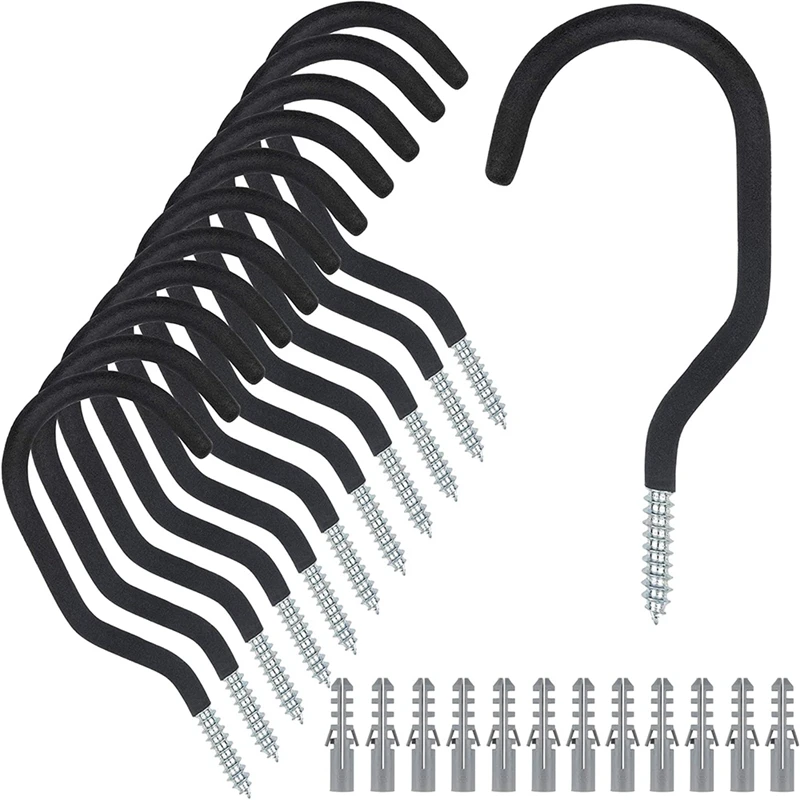 

12 Pack Garage Bike Hooks,Heavy Duty Rack Hanger Hooks for Ceilings, Space Saving Utility Organizer for All Bike Types