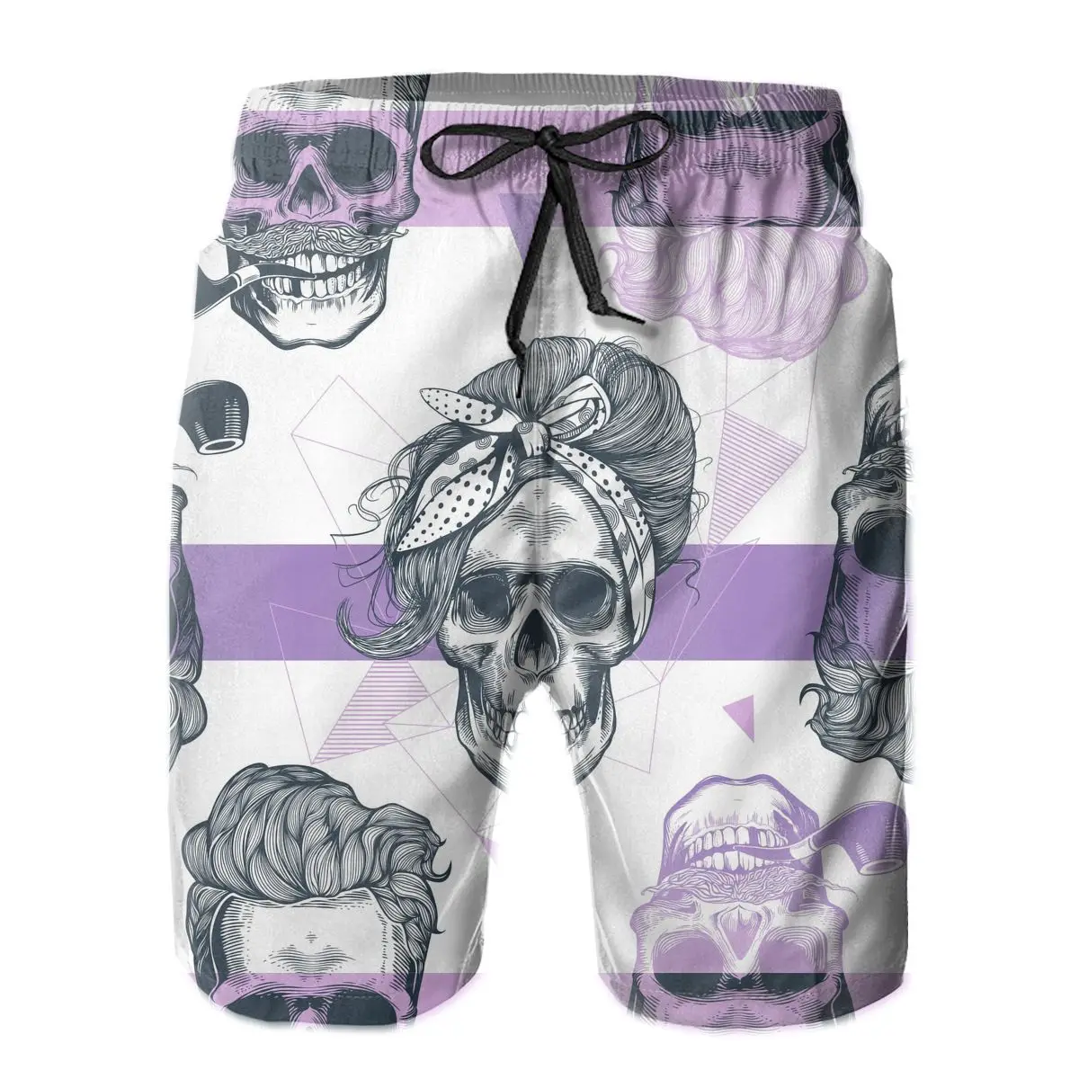 

Men's Beach Short Swim Shorts Pop Art Skeleton Womens Heads Surfing Maillot De Bain Sport Men's Board Shorts Swimwear