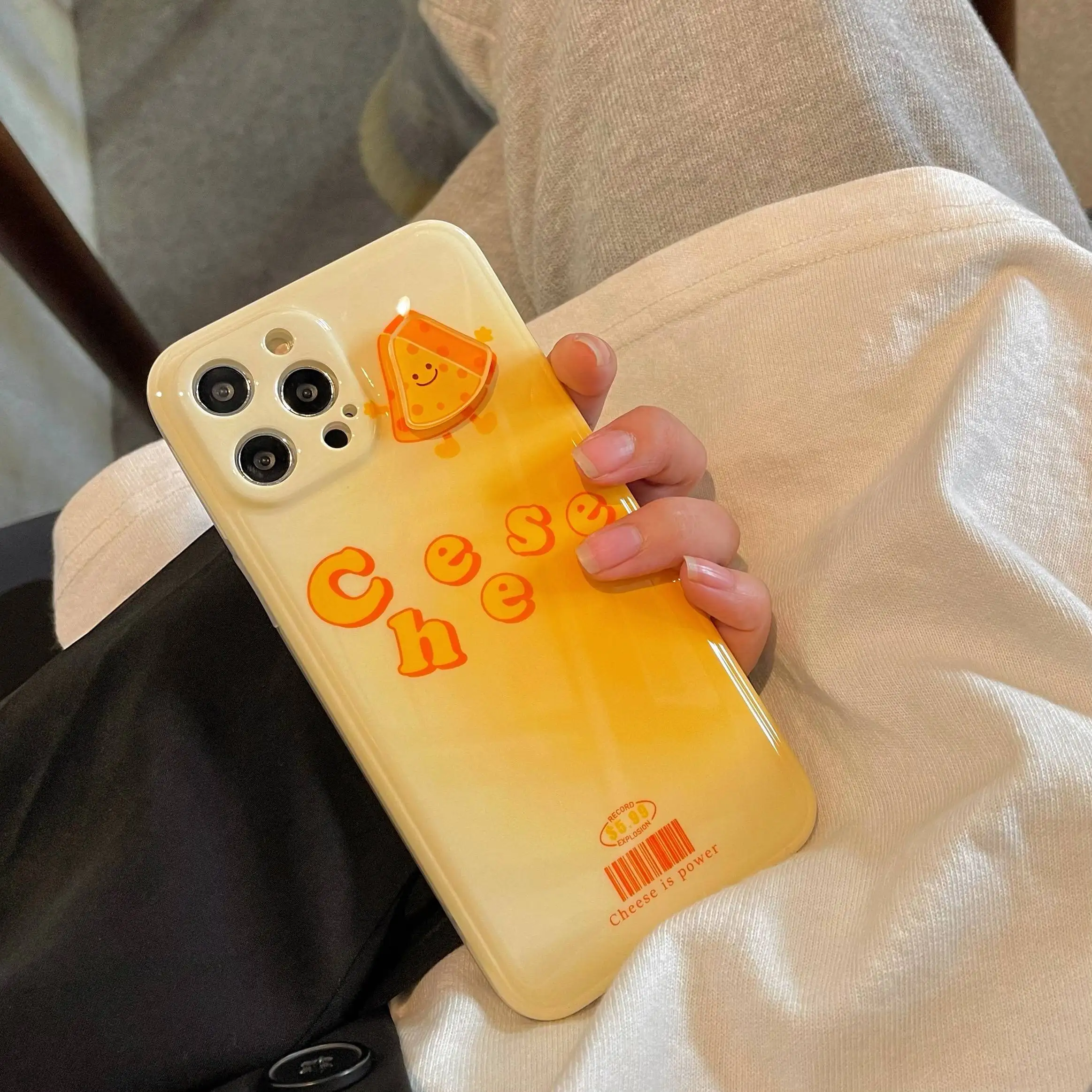 

Rotating Cheese Case For iPhone 11 12 Pro Max Mini 7 8 Plus XR X XS MAX Trend Creative Minimalism INS Cover