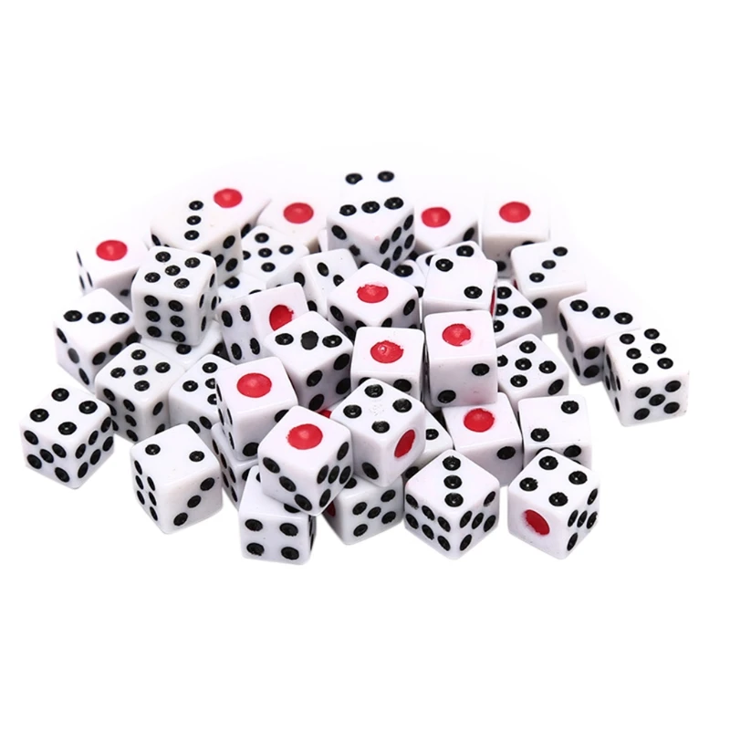 

100pcs 8mm Acrylic Dice Gaming Dice Standard Six Sided Decider Board Game Dice