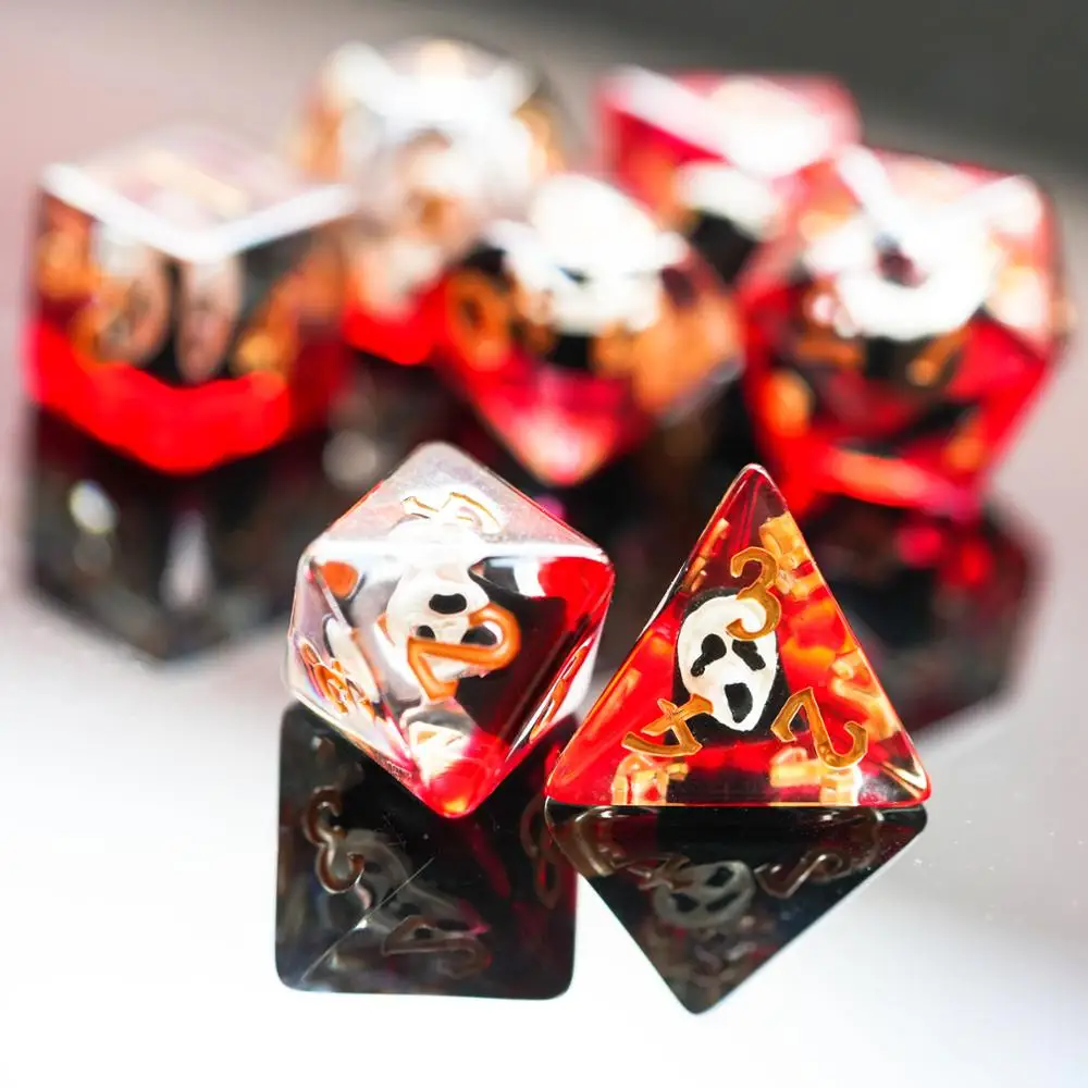 7 шт./компл. призрак игральные кости DND D & D4 D6 D8 D10 % D12 D20 многогранные игры набор