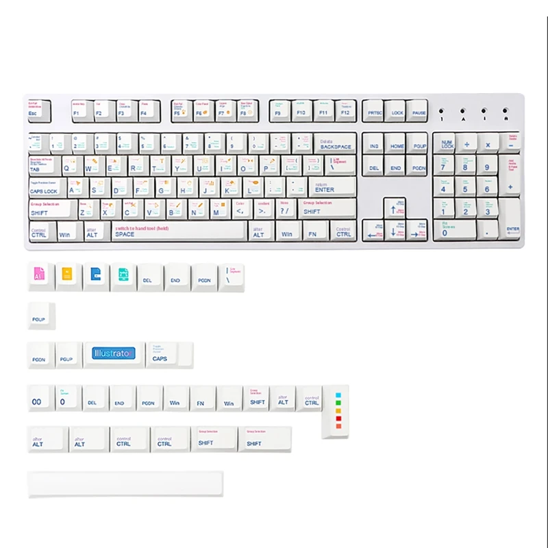 

136 Key AI Keycap Sublimation 7U Mechanical Keyboard Keycap Compatible with 61/64/68/71/75/84/87/96/98/104 Key Keyboard