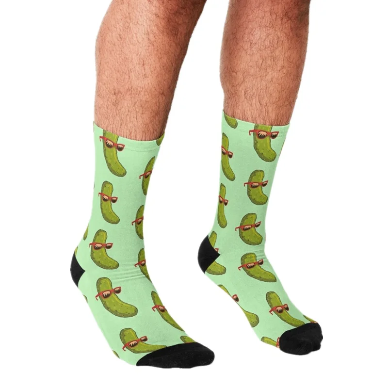 

Мужские носки 2021, забавные носки с принтом свежего маринования, мужские счастливые носки Харадзюку в стиле хип-хоп, новинка, милые повседнев...