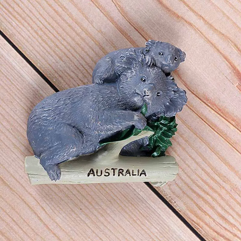 australia Koala Африканская дикая природа крокодил верблюжий бык креативный имитация магнитов на холодильник Кения Сирия Британия путешествия за границу в память - Цвет: australia Koala