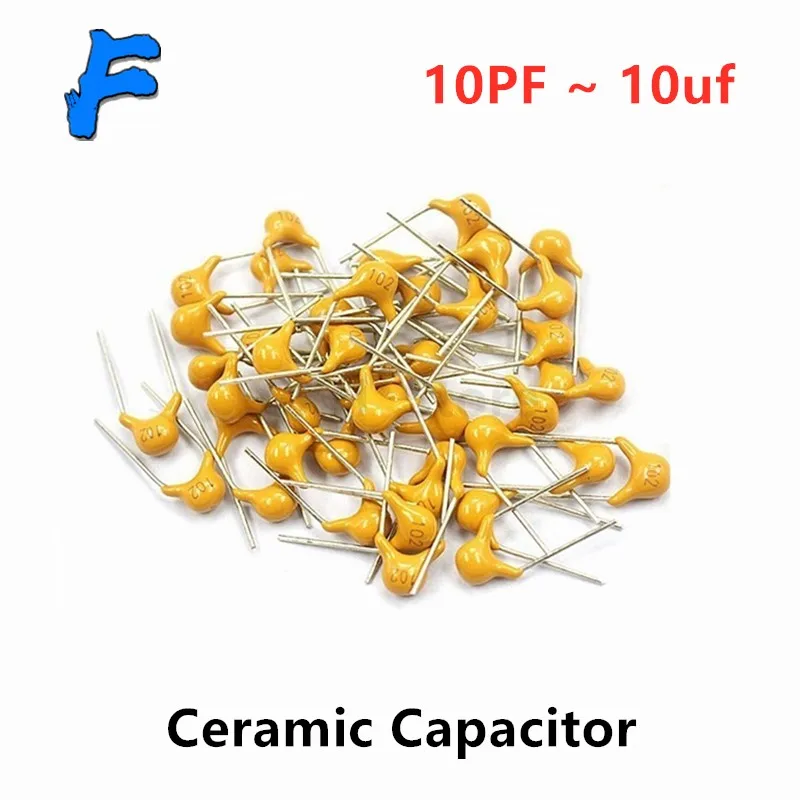 100 шт. многослойный керамический конденсатор с алюминиевой крышкой 50В (100 ~ 106) 10pF 10