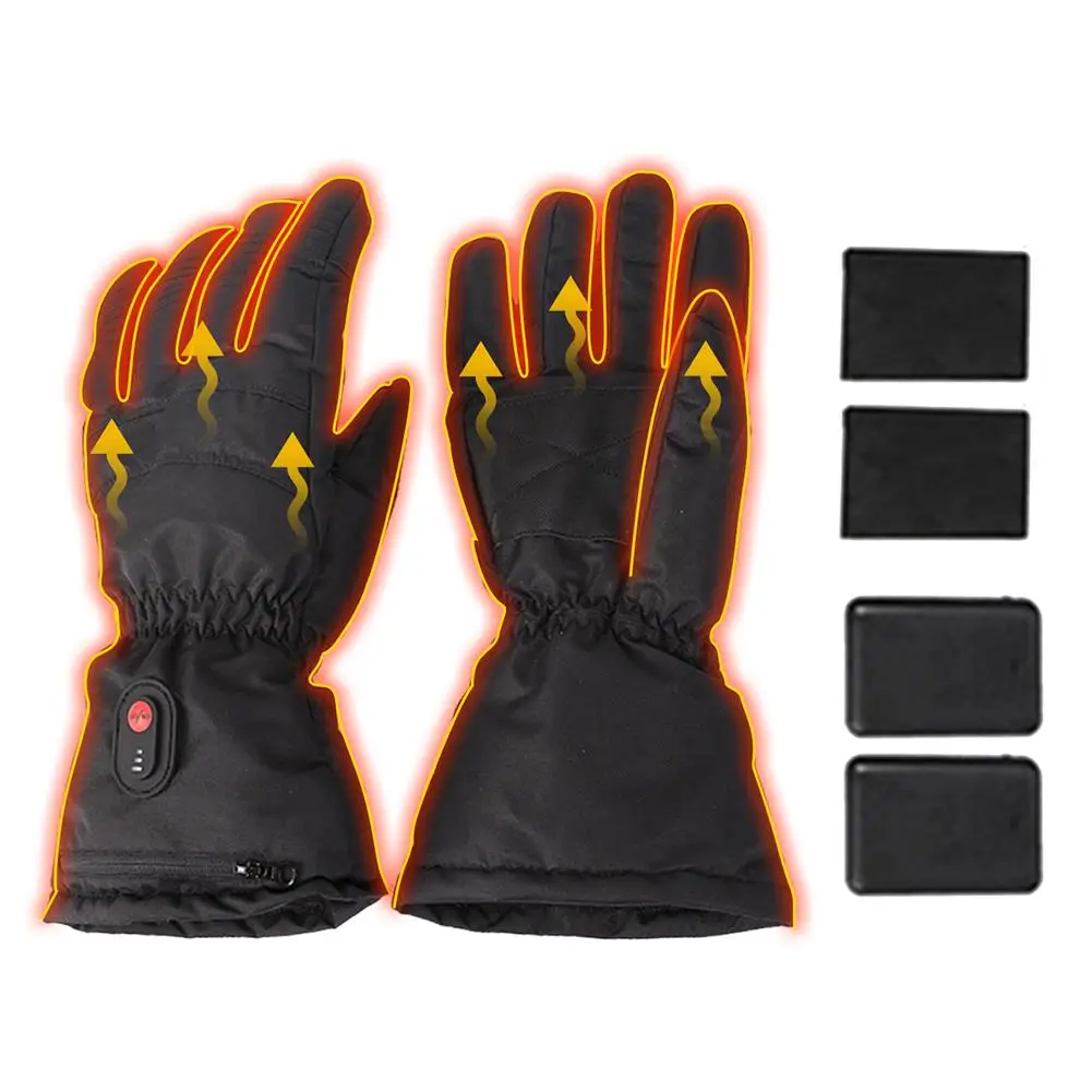 

2 Rechargeable Battery+Electric Warm Heated Gloves Winter Outdoor Skiing Bicycle Finger Heated Warm Cotton Gloves 3-4 Warm Hour