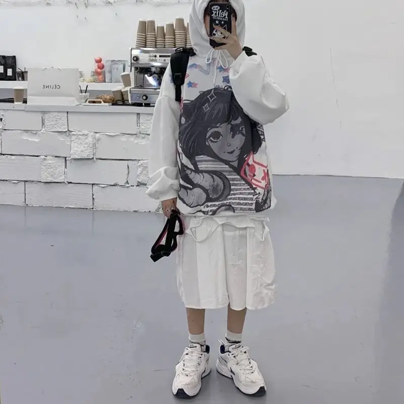 

Harajuku Deeptown Sweatshirt Women Autumn Winter Clothes Women 2020 Hoodies Loose Plus Velvet Warm Tops Long Sleeve Pullover