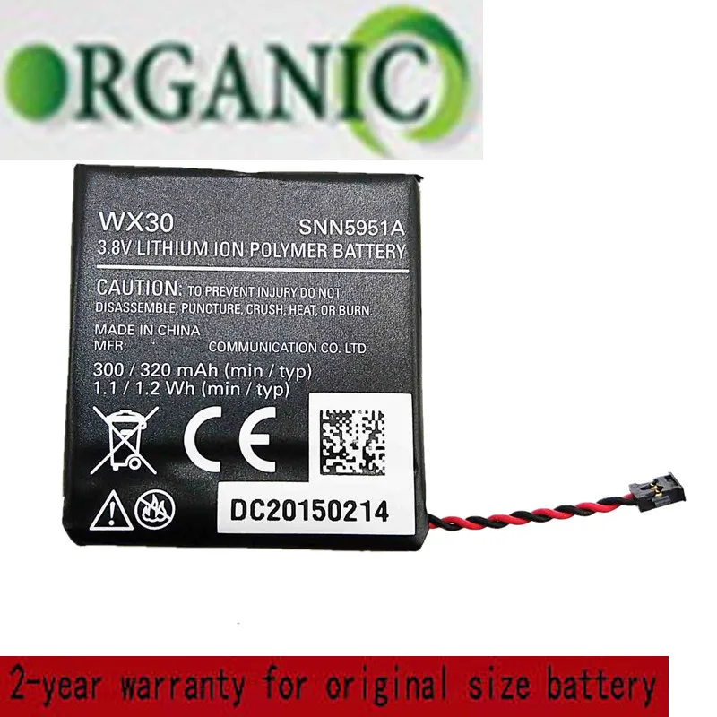 

3,8 V 300mAh WX30 SNN5951A батарея для смарт-часов Moto360