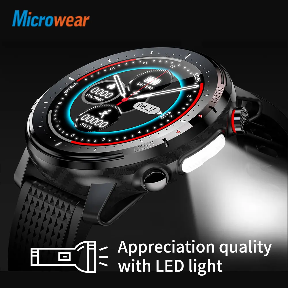 Смарт часы Microwear L15 мужские IP68 ЭКГ ФПГ артериальное давление