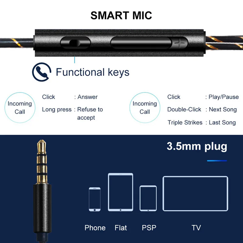 KISSCASE регулятор громкости наушники для Xiaomi huawei Android мобильный телефон провод наушники микрофон музыка наушники стерео наушники наушники headphones earphone