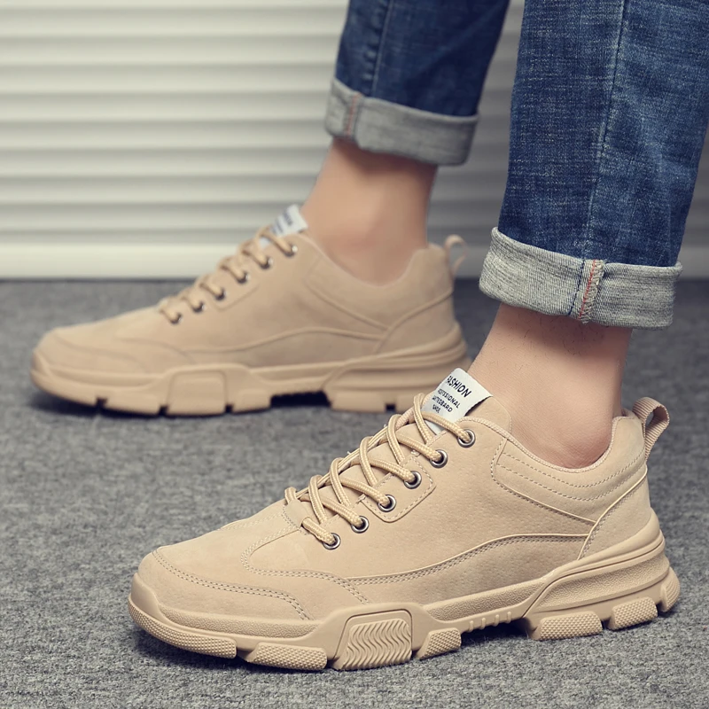 

Ankle Boots Men's Sports Shoes 2021 New Spring Outdoor Non-Slip Shoes Fashion Running Shoes Comfortable Breathable Vintage Style
