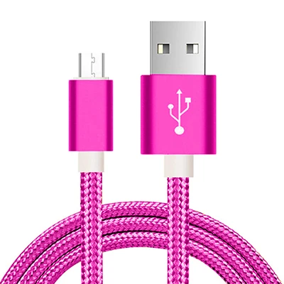 Rose Red Micro Usb кабель Android Быстрая зарядка USB синхронизации данных Зарядное устройство кабели мобильный телефон кабель для samsung A7 S7 для Xiaomi 1 м/2 м/3 м провода - Цвет: Rose Red