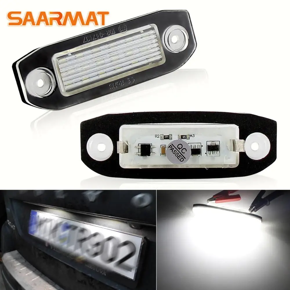 

2 шт. белый автомобильный номерной знак светильник 24SMD светодиодный номерной знак номер светильник CANbus НЕТ ОШИБОК Plug and play для Volvo XC60 XC70 XC90
