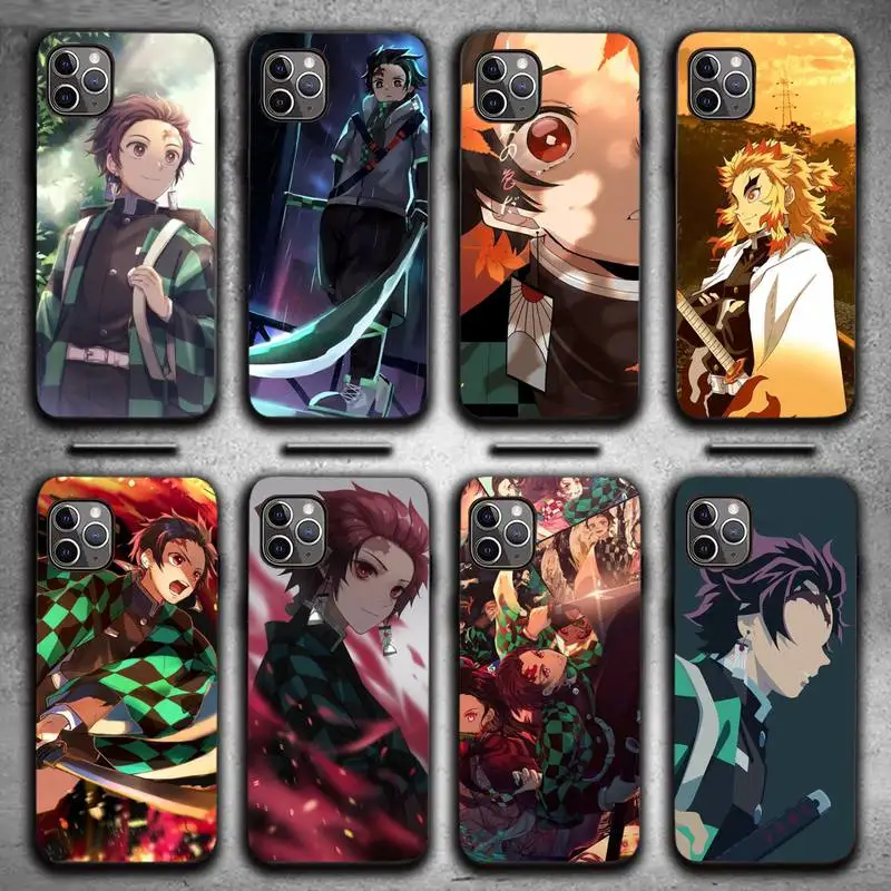 

Anime Demon Slayer Phone Case for iPhone 13 11 12 Pro X XS XR Samsung A S 10 20 30 51 Plus pro Max mobile bags iphone 11 case
