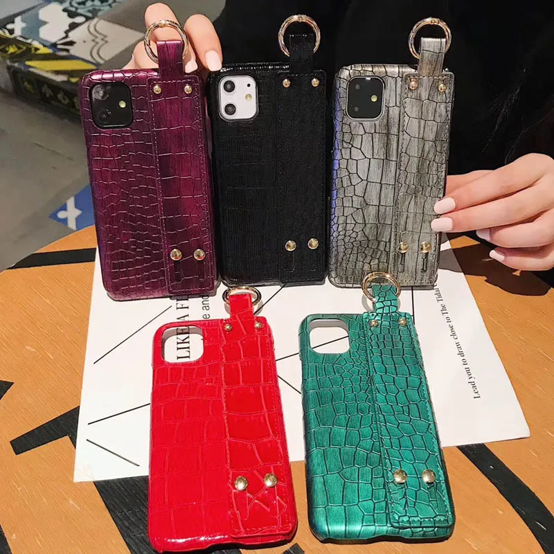 Роскошный чехол из крокодиловой кожи для iphone 11 PRO MAX 6 6S Plus кожаный с ремешком 12 XS X XR