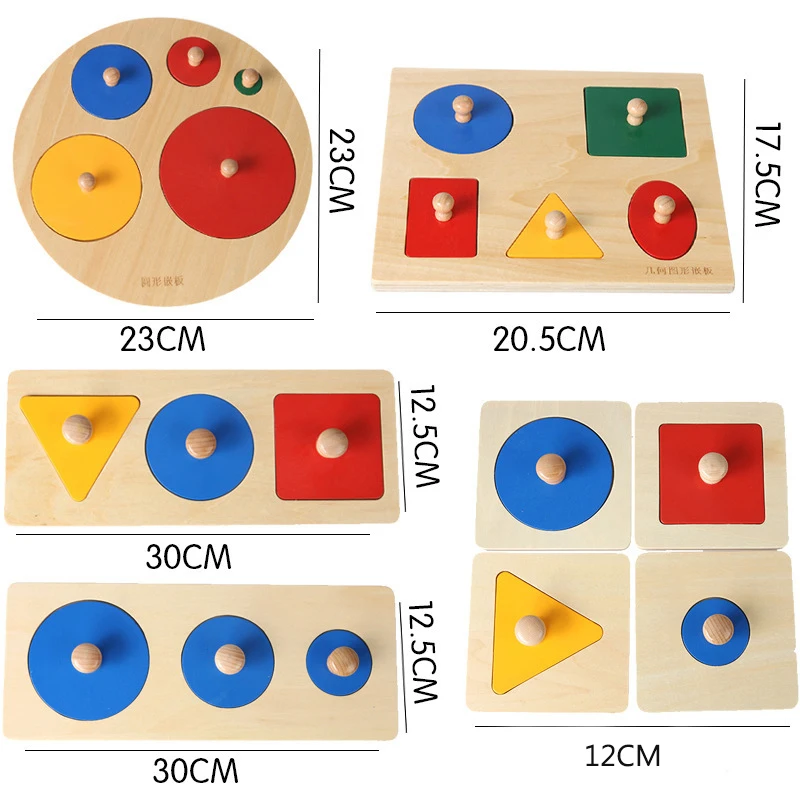 

Kids Wooden Shape Puzzle Board Montessori Baby Toys Learning Color Size Sorting Developmental Educational Children's Wooden Toys