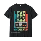 Разблокированная рубашка уровень 40, видеогеймер, подарки на 40-й день рождения, футболка, мужские Модные Топы в стиле хип-хоп, хлопковые футболки, футболка, Camisa