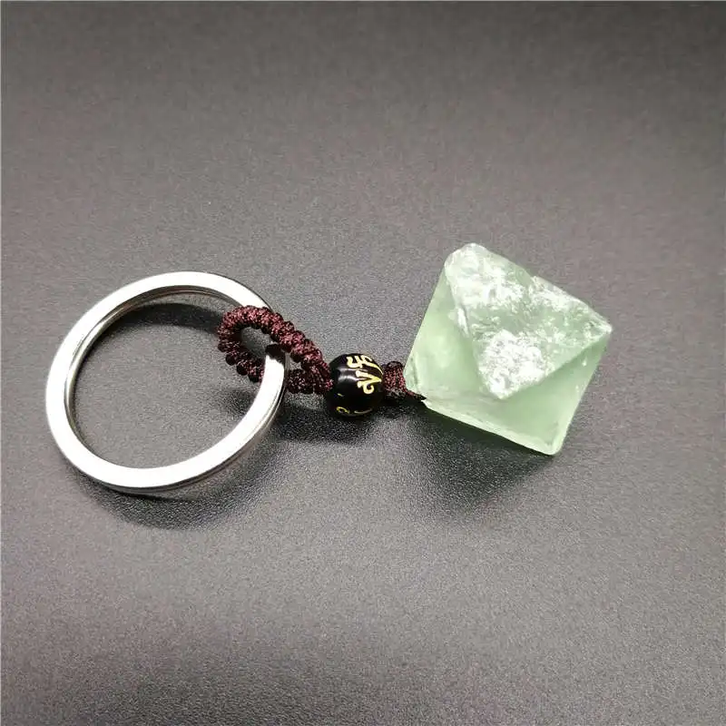 1 шт. натуральный кристалл флюорит Octahedron сырой камень руды брелок октаhdron