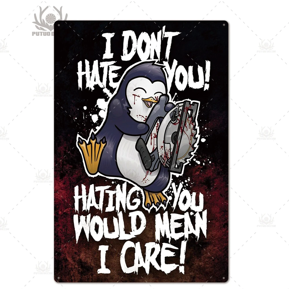 TH3036 Crazy Penguin металлический плакат Забавный металлический оловянный знак железная Живопись Домашний Декор декоративная металлическая тарелка Настенный декор - Цвет: TH3036