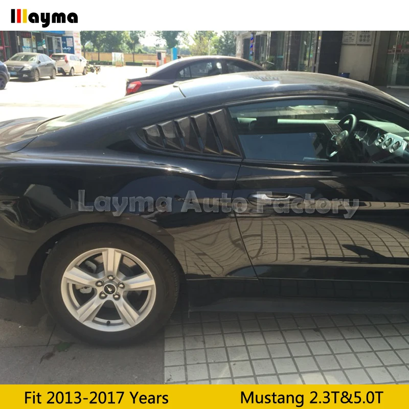 Carbon fiber rear window For Ford Mustang Coupe 2.3 5.0 2015 2016 2017 year car side spoiler blind 2Pcs | Автомобили и мотоциклы