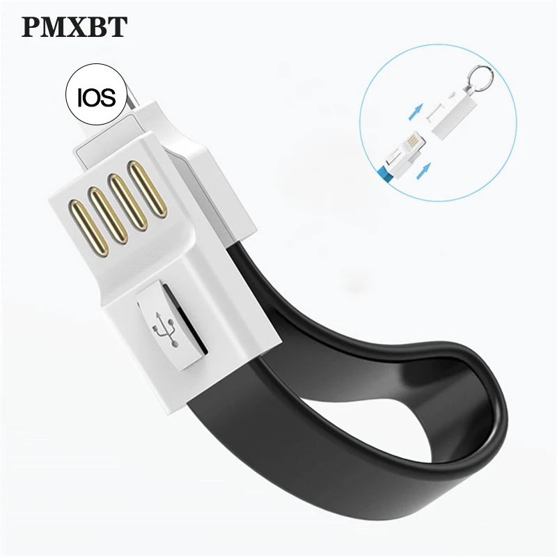 Usb-кабель для iPhone 8 7 6S 5s iPad зарядный Шнур зарядное устройство для мобильного телефона брелок для передачи данных Портативный короткий провод для iPhone XS Max XR X