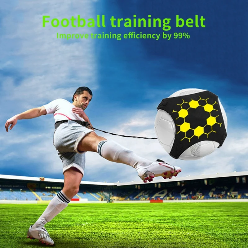 

Hot AD-Solo Soccer Trainer Football Kick Throw Trainer Adjustable Waist Belt Fits Ball Size 3 4 and 5