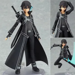new arrivals 15cm sword art online kirigaya kazuto kirito figma figure chn vermodel doll with sword weapon action figure toy free global shipping